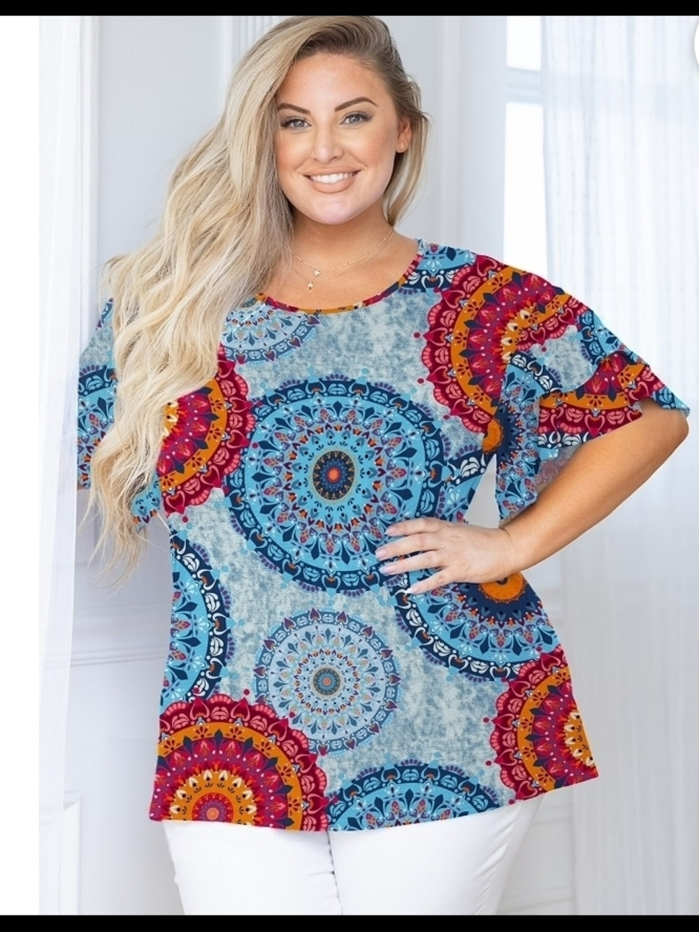 Boho Mandala Paisely Top Size 2XL
